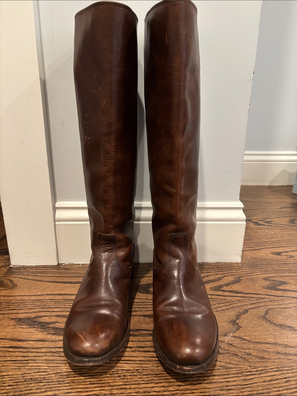Frye Tall Riding Low-Heeled Boots - Brown